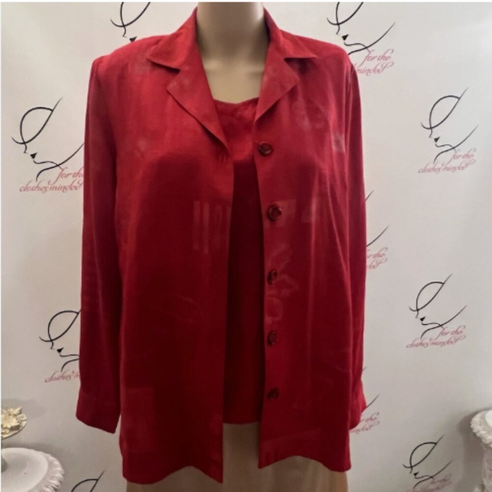 Sag Harbor Petites. Size 8. Rayon Blend. Tunic. Textured. Long Sleeve. B125